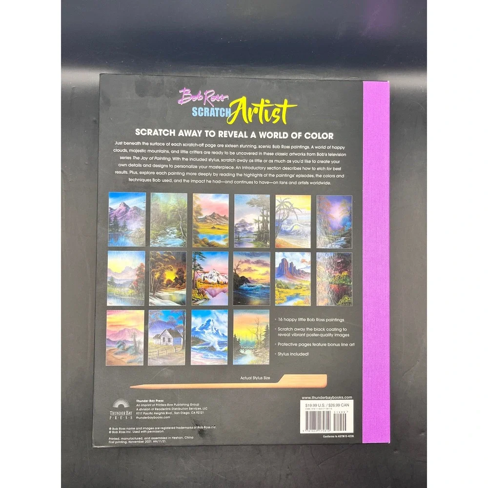 Bob Ross‎ Scratch Artist Book 16 Happy Little Paintings Scratch Art 2022 As Is